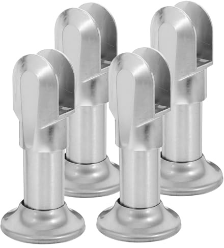 BAZEITFLOW 4pcs Stainless Steel Bathroom Support Feet Restroom Partition Fitting Toilet Partition Hardware Brackets for