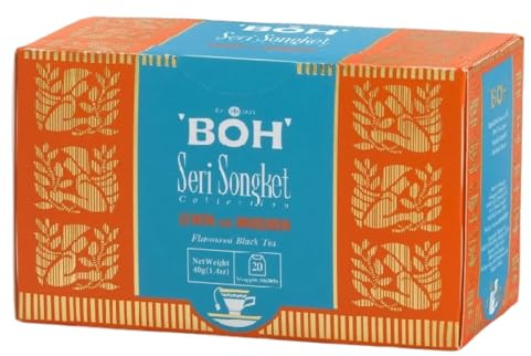 BOH Tè Nero Limone e Mandarino - 20 Bustine Filtro Individuali - Gusto Fruttato Rinfrescante - Perfetto Caldo o Freddo