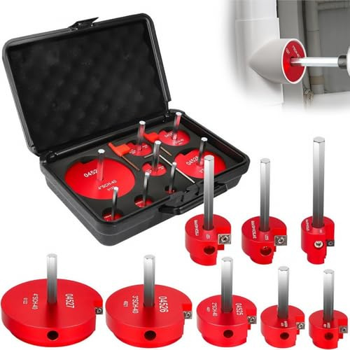 8 Stück PVC Rohrreibahle Set - Aluminiumlegierung PVC Reibahle, PVC Kunststoffrohr Werkzeuge Zur Locherweiterung, mit 1,3cm & 1,9cm & 2,5cm & 3,2cm & 3,8cm & 5,1cm & 7,6cm & 10,2cm PVC Reibahle