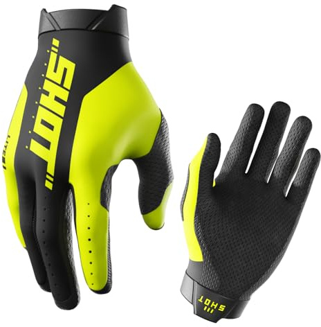 Shot Race Gear Lite Motocross Handschuhe Herren – MX/MTB Handschuhe für Enduro und Downhill – Cross- & Fahrradhandschuhe aus atmungsaktivem Material - Elastisches Neoprenbündchen, ohne Klettverschluss
