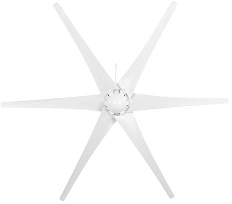 Haofy Generatore Eolico a 6 Pale Velocità di Avvio Lenta per un Elevato Utilizzo Dell'energia Eolica Alternatore con Rotore a Magnete Permanente per Barche, Terrazze, Cabine o Box/Cover Mobili (48V)