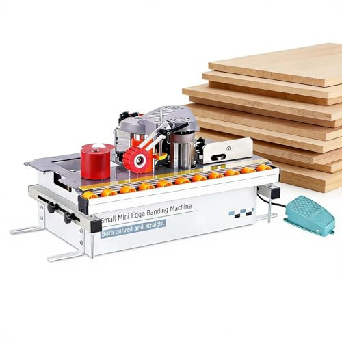 SIEEOUR Canteadora Portátil Con Cortacinta Automático, Velocidad Ajustable 0–6 M/Min, Para Cantos Rectos Y Curvos, Control De Temperatura 150–180°C, Para La Fabricación De Muebles