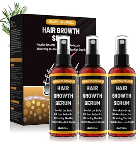 Rouclo Hair Growth Serum mit Rosmarinöl,Rizinusöl&Biotin-3x60ml | Haarserum gegen Haarausfall für Männer&Frauen,Natürliche Haarpflege für Kopfhaut,Bartwuchs Serum Set