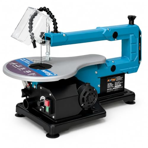 KATSU Tools Scroll Saw 406mm – Adjustable Worktable, Variable Speed, Dust Blower, Electric Fret Saw for Precision Cutting, Woodworking, Model Making & Crafts, Model 100150