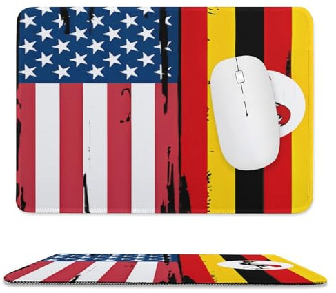 U.S. And Uganda Flag Funny Mouse Pad Desk Mat Stylish Mousepad for Gaming Office Home Work