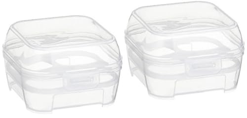 Baluue Contenitore Portatile per Uova 2 Pezzi in Plastica Pp con 4 Scomparti Separati, Leggero e Resistente, per Escursionismo e Pranzo All'aperto