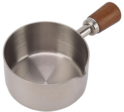 Aramox Saucière de Cuisson, Saucière en Acier Inoxydable 304 avec Poignée, Mini Casserole Empilable avec Bec Verseur et Marques de Mesure, pour la Cuisine, le Banquet, le Pique-nique (80 ml)