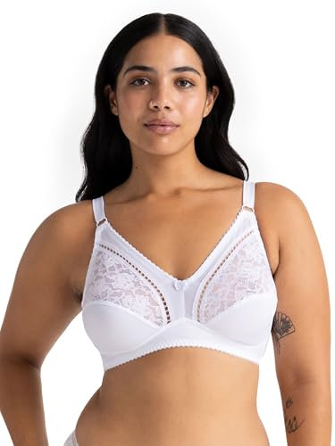 Dorina Women's Madeline Soft Bra Soft Cup Plain Everyday Bra, White, 46D