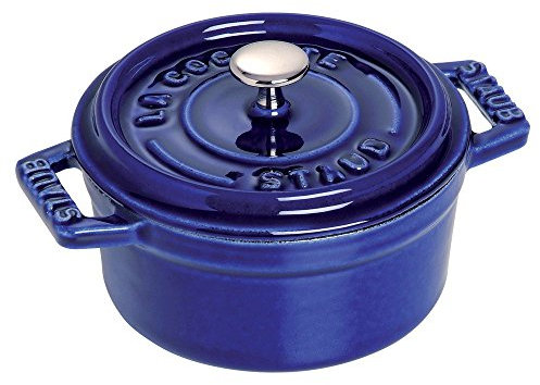Staub Cast Iron 0.25-qt Mini Round Cocotte - Dark Blue