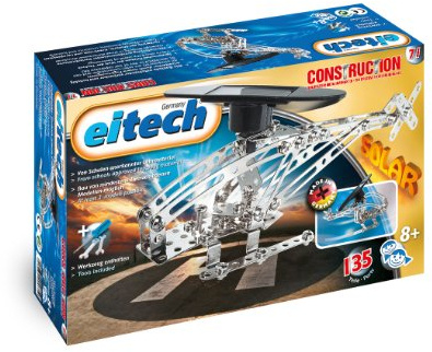 Eitech 2042565 71 00071-Metallbaukasten Helikopter Set mit solarbetriebenem Motor, 135-teilig, Multi Color