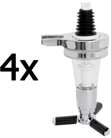 4x Dosiergerät aus verchromten Kunststoff, 2 cl
