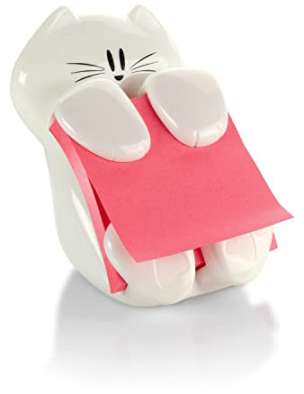 Post-it Pop-Up-Notizspender, Katzen-Design, 7,6 x 7,6 cm, 1 Spender/Packung (CAT-330, Weiß)