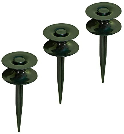 Schlauchführung 3er Set Grün 24 x 9 cm | Garten-,Schlauch- & Kabelführung mit Erdanker | Schlauchumlenkrolle für den Schutz von Beeten & Hauswänden | Umlenkrolle für Gartenschlauch & Kabel