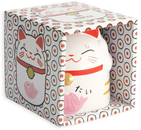 Tokyo Design Studio Gato de goldmane kineko 招 き猫 Porcelana Taza con asa, Color Rosa