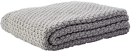Schardt - Strickdecke Sunny Hellgrau - Babydecke aus 100% Baumwolle - Weiche Babystrickdecke - Vielseitig verwendbare Decke für Babys - Auch als Tagesdecke geeignet - Waschbar bei 40 Grad - 75×100 cm