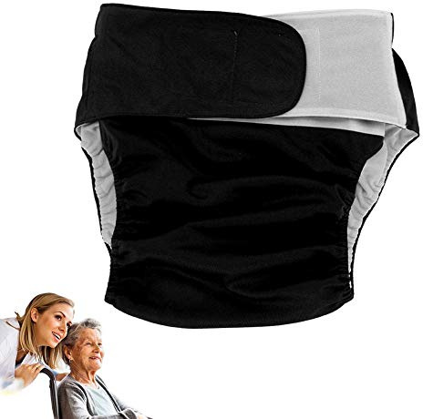 Couches Adultes De 4 Couleurs Réutilisables Couche Lavable Réglable Grande Pour Les Femmes Hommes Bariatrique, Personnes âgées, Patients Incontinence Lavables Super Absorbant Conçu Adultes (Noir)