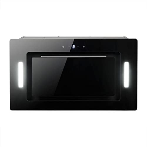 electriQ 52cm Black Glass Canopy Cooker Hood Kitchen Extractor Fan - 5 Year Warranty