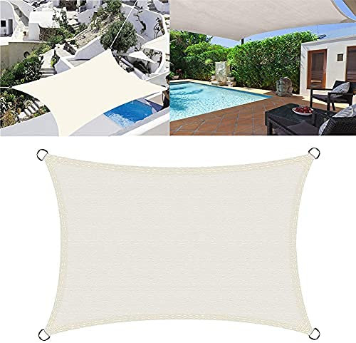 SHUOJIA Triangle Canopy Sun Shade Sail Outdoor Waterproof Garden Patio Party Sunscreen Awning Canopy Rectangle (2mx3m,White)