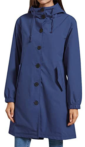 YFFUSHI Women Waterproof Long Sleeves Jacket Ladies Windproof Lightweight Trench Raincoat