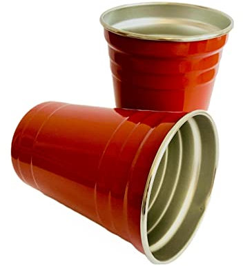 Stahlpott Party Cup Set • Stainless Steel • Red Cups • Reusable • Reusable • Dishwasher Safe • Red • Set of 20