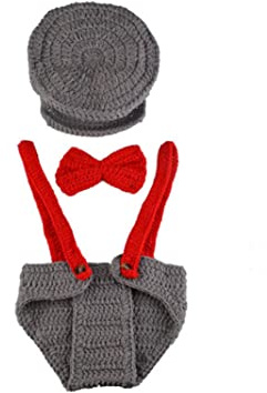 Gcroet Fotografie -Requisiten, Babybogenkostüm, Baby Strickfotografie Kostüm Set Neugeborene Fotografie Requisite Neugeborene Kleidung