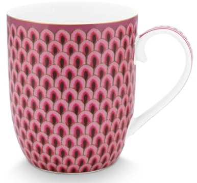 Pip Studio Flower Festival Scallop Henkelb. Dark pink 145ml