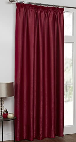 Belgravia CRANBERRY Red Blackout Lined 66 x 90 Single Panel DOOR Curtain