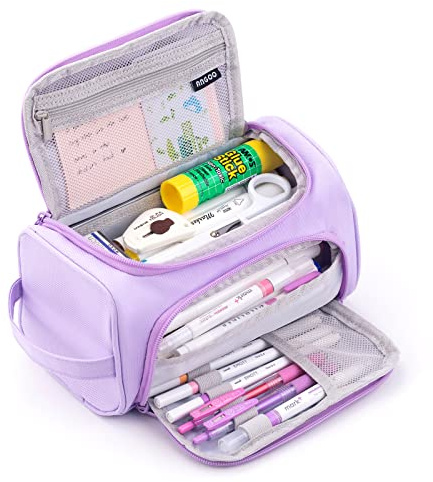 HVOMO Astuccio per Matite di Grande Capacità Borsa per Penne e Matite Borsa per Cancelleria Semplice per Scuola, Università, Ufficio, per Adolescenti, Ragazze, Adulti e Studenti, Porpora, 21.94 cm x