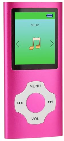 MP3-Player Unterstützt 64G TF-Karte, Tragbarer HiFi-Musikplayer mit Diktiergerät, UKW-Radio, Fotobetrachter, E-Book-Player, MP3-Player für Kindergeschenke, Studenten (Rosa)
