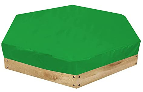 Psytfei Sechseckiger Kinder-Sandkasten-Abdeckungsschutz, Wasserdicht, Sandkasten-Abdeckung, Strapazierfähig, Für Garten, Badebecken, Sonnenschutz, Outdoor-Zubehör(Grün)