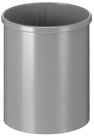 PROREGAL Stillvoller runder Metall Papierkorb | 15 Liter, HxØ 30,5x25,5cm | Aluminium