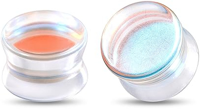 Longbeauty 1 Paar Glas Ohrlochdehner Ohrplug mit Blau Ozean & Quallen Expander Piercing Körperschmuck Sattel-Verschluss 8MM-16MM