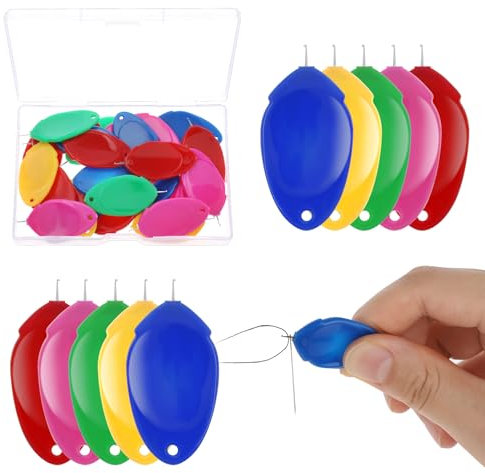 ASTER 30 Stück Nadeleinfädler Einfädelhilfe für Nähnadeln Kunststoff Nähnadeln Nadel Nadelöhr Einfädler Werkzeug für Nähen Kreuzstich Sticken DIY Näharbeiten Basteln