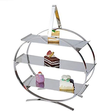 OQHAIR Soporte para Tartas Creativo de múltiples Capas de Acero Inoxidable para Tartas, Estante para postres, Buffet, Soporte de exhibición de Alimentos fríos, Plato de Fruta, decoración,