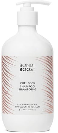 BondiBoost Curl Boss Defining Shampoo - Formula Bassa Schiuma, Senza Solfati con Quinoa, Squalano (Olive) e Olio di Semi di Girasole per Ricci Idratati e Senza Crespo, Vegano e Senza Crudeltà - 300ml