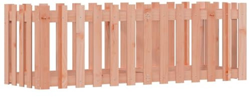 vidaXL Hochbeet, Pflanzkasten mit Lattenzaun-Design, Frühbeet Pflanzbeet für Garten Terrasse, Gemüsebeet Blumenkasten, 150x50x50 cm Massivholz Douglasie