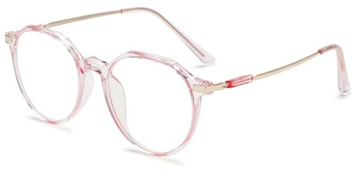 VEVESMUNDO Blaulichtfilter Lesebrillen Metall Groß Rund Nerdbrille Anti Blaulicht Brillen Damen Herren +0.5,+1.0,+1.5,+2.0,+2.5,+3.0,+3.5,+4.0