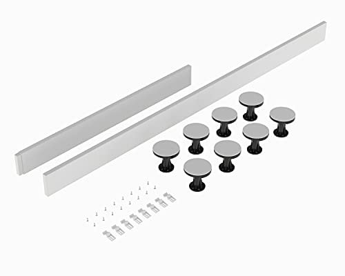 Balterley Shower Tray Riser Kit, 2 White Panels, 8 Pack of Legs, Clips & Screws, Leg Set & Plinth Kit for 1100mm to 1200mm Rectangular Trays, Tray Plinth & Legs - 1800 x 105mm & 1000 x 105mm (White)