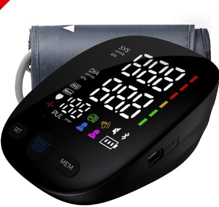 BORNOVA misuratore pressione da braccio, dispositivo per misurare la pressione arterielle, sfigmomanometro digitale, macchina pressione da braccio, misuratore di pressione da braccio FNC