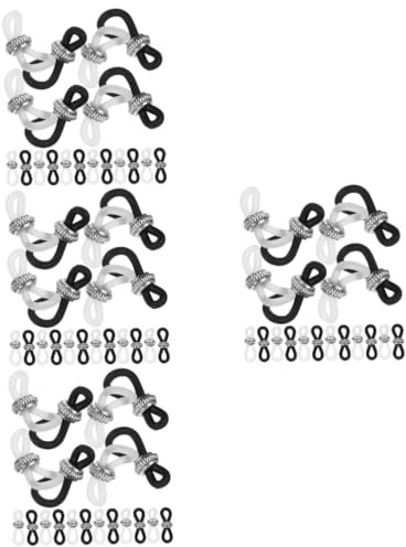 TEHAUX 80piezas Sujetadores Antideslizantes Para Cadenas De Gafas Accesorios De Silicona Para Reparación De Anteojos Conectores Para Cuerdas De Gafas De Sol y Deporte Blancos y Negros