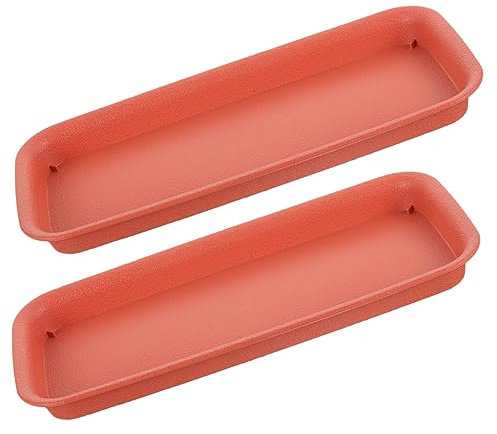 PAMINGONO 2pcs Rectangular Plant Saucer Tray Plastic Flower Pot Tray Plant Plates to Catch Water for Indoor
