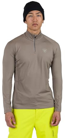 Rossignol Classique Base Layer für Herren – schweißableitende Skiunterwäsche mit halbem Reißverschluss, Düne, Medium