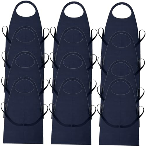 Hoement 12pcs Disposable Non-woven Fabric Aprons Water-resistant Kitchen Aprons for Bbq Cooking Catering and Hot Pot Use Lightweight and Easy to Dispose