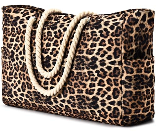 oscaurt Strandtasche Shopper Tasche Damen Streifen Tote Bag Wasserdicht Strandtasche Groß Badetasche mit Reißverschluss Handtasche Damen Umhängetasche Geschenke für Frauen