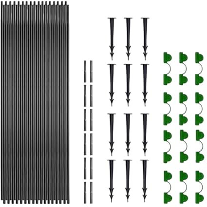 Cerceaux de Jardin, Accessoires avec Protecteur de connecteur avec Clips, cerceaux de Support en Fibre de Verre, Cadre de Serre for Plates-Bandes surélevées