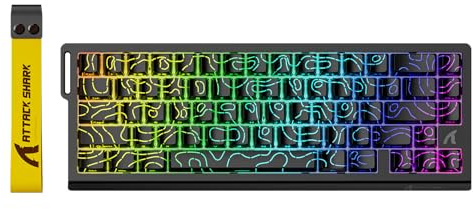 ATTACK SHARK X68HE Rapid Trigger 60% Wired Mechanical Keyboard with Hall Effect Switch, 8KHz Polling Rate, RGB Backlit, Top Mount, Side Printed Keycap (Black Contour)