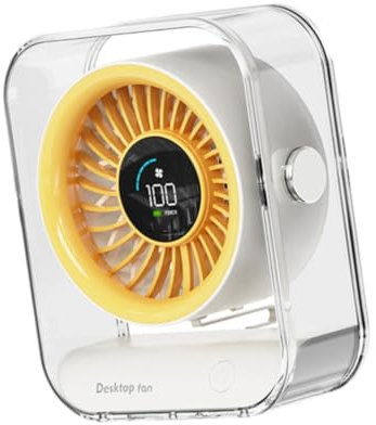 JISADER Small Compact Silent Silent Bureau Fan Adjustable MINI-Portable Mini-ventilating for The Bedroom Dormitory House, Yellow