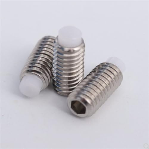 Vis à six pans creux à pointe en nylon, Vis à tête cylindrique à six pans creux en acier inoxydable 304, à six pans creux, en plastique et nylon, à extrémité convexe, boulon sans tête M3 M4 M5 M6 M8 M