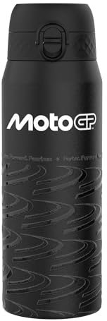 ION8 Vakuumisolierte Edelstahl-Trinkflasche, 750ml (24oz), Auslaufsicher, Einhandöffnung, Sichere Verriegelung, Spülmaschinenfest, Tragegriff, Langlebig, Ideal für Sport, MotoGP Neigung