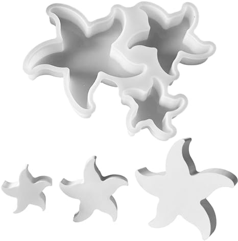 3 Stück Silikonformen Gießformen, Silikonform Stern Gießformen Silikon Stern Gipsformen zum Gießen Gießform Stern Silikonform Weihnachten Giessform Silikon für Gips Kerzen